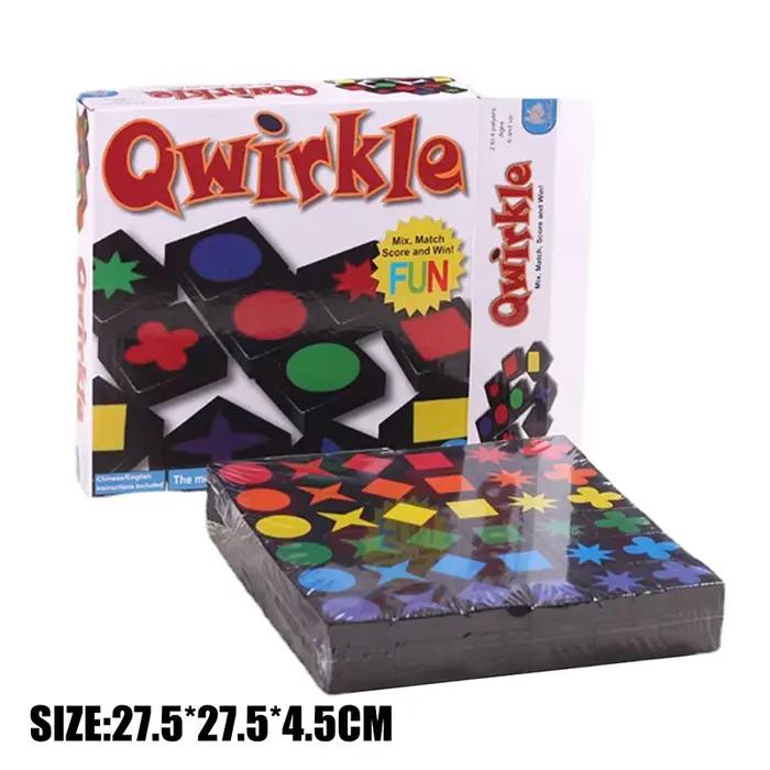 Jeu de société Qwirkle interactif en bois pour la famille, jouets éducatifs amusants pour enfants, cadeau de Noël, développement de compétences, moments de plaisir familial