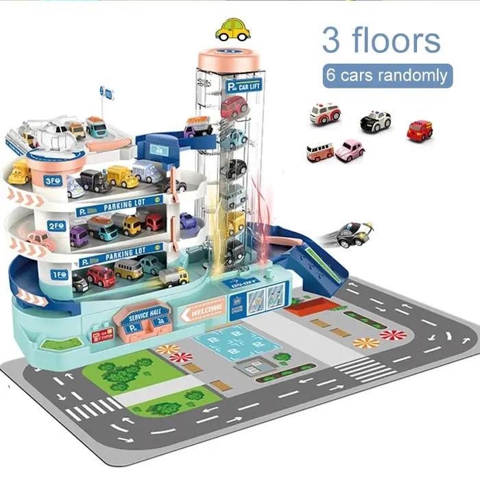 Piste électrique Parking Construction voiture jouet course Rail