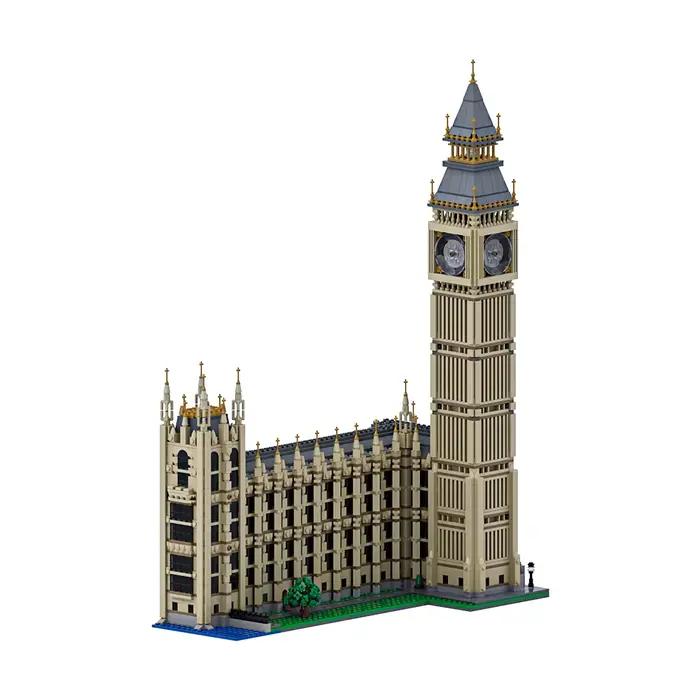 MOC Big Ben blocs de construction modulaires modèle londres Big Ben célèbre rue vue Architecture briques assemblage jouets enfants cadeau d'anniversaire