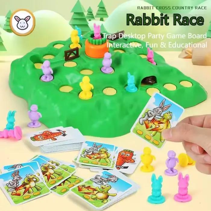 Table de jeu de défense avec piège à lapins en forme de carotte jeu interactif éducative pour enfants et parents défis familiaux occasions spéciales cadeau jouets