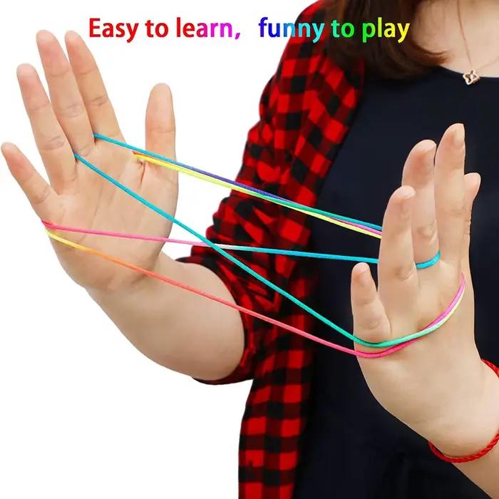 Jeu de Cradle en Arc-en-ciel, Corde Classique, Fil à Main, Puzzle, Création de Fournitures de Jouets