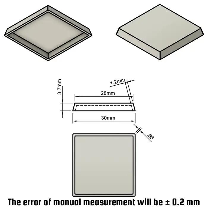 Bases carrées de 30 mm pour base de miniatures de jeux