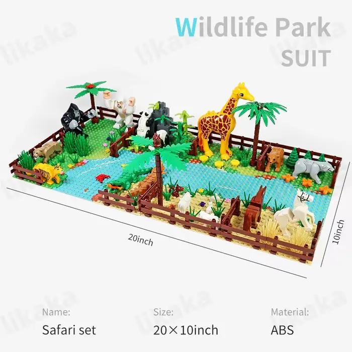 MOC Zoo – blocs de construction d'animaux, ensemble de jouets pour enfants, cadeau Montessori, blocs