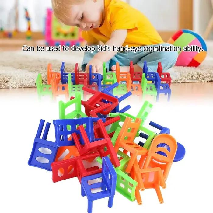 Jeu de société de chaises d'équilibre 18 pièces/ensemble