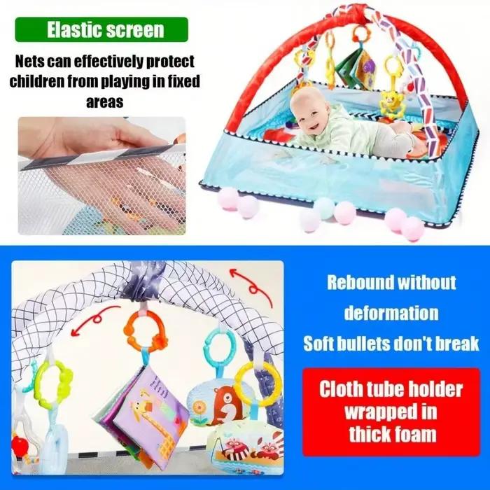 Parc d'activités pour bébé avec jouets suspendus, tapis d'éveil pour le développement et l'exercice