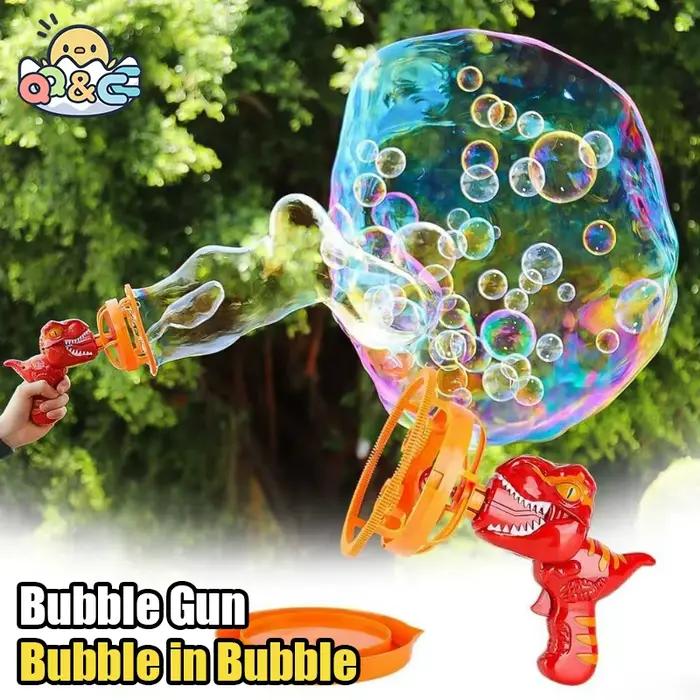 Pistolet à bulles de savon dinosaure électrique