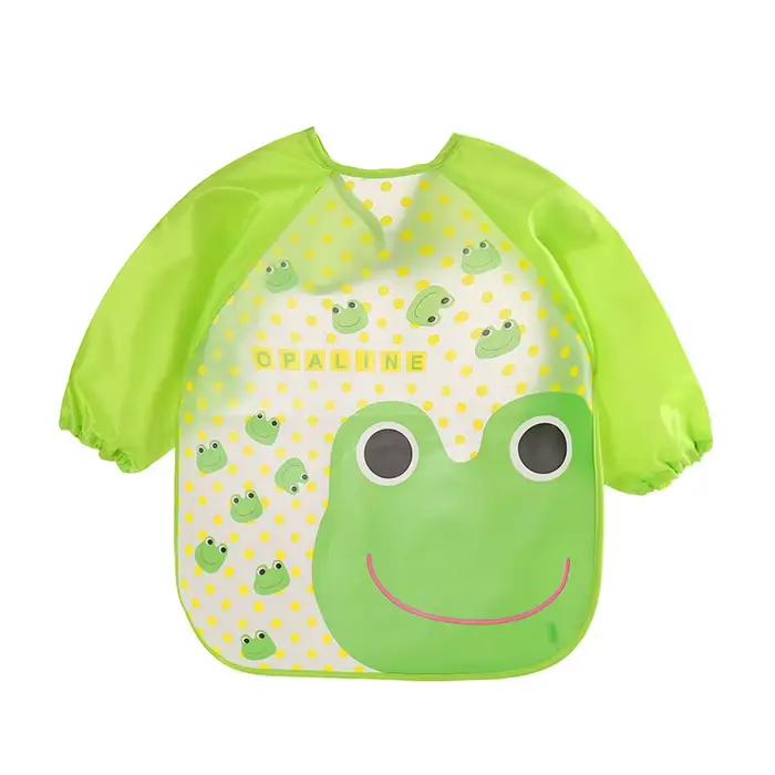 Bavoir imperméable et Anti-salissure pour bébé de 0 à 3 ans, manteau à manches longues avec sangle,