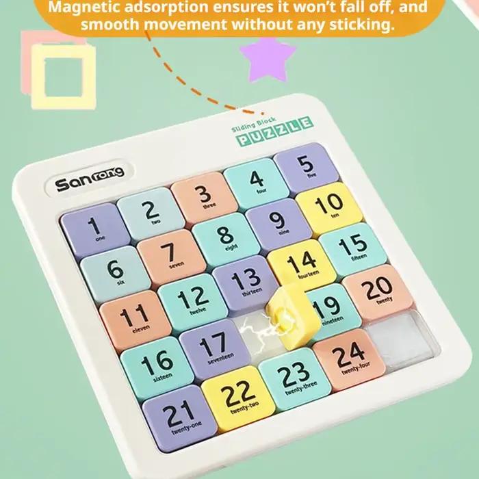 Puzzle magnétique à glissière avec chiffres 3x3 4x4 5x5
