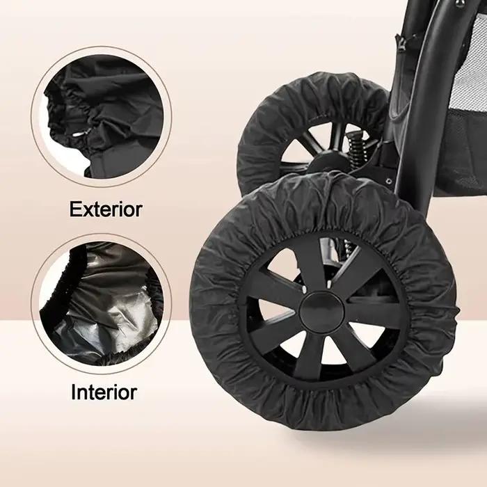 Housse de roue de poussette pour bébé, 4 pièces, Anti-poussière, protection de pneu pour fauteuil ro