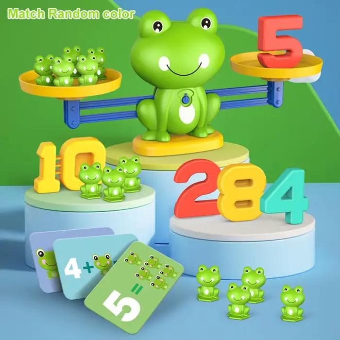Jouets mathématiques à l'échelle de grenouille pour enfants éducation précoce développement intellectuel interaction parent-enfant jeux équilibrés additifs soustractions occasions spéciales cadeaux d'anniversaire fêtes familiales temps de loisirs collection jouets éducatifs