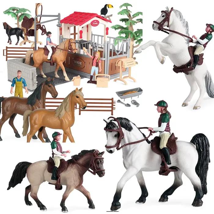 Chevalier équestre chaud cavalier animaux chevaux modèles Action & jouets Figurines Solide Appaloosa Harvard Hannover Clydesdale Gif de Noël