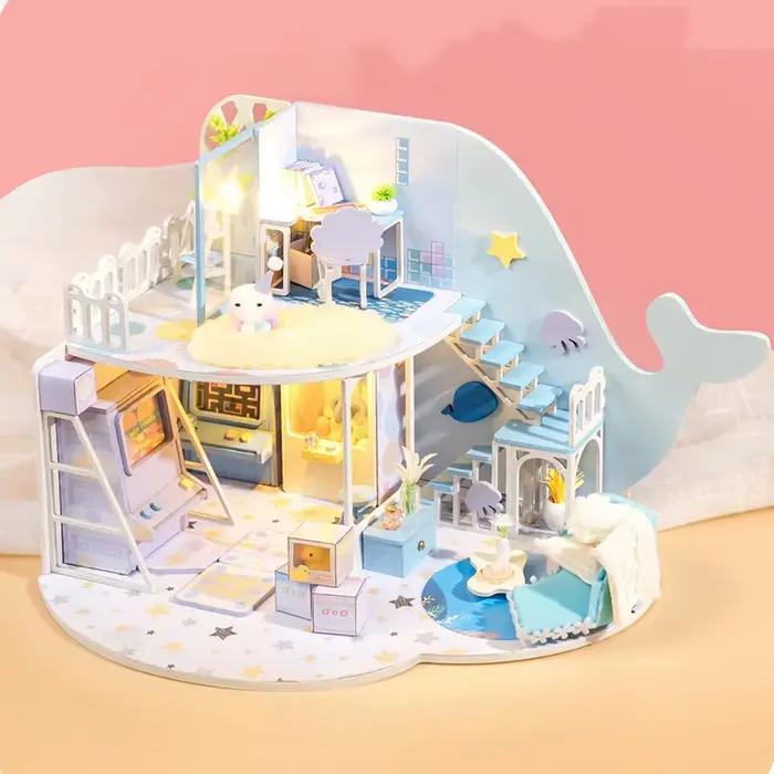 Maison de Poupée Kawaii En Bois Miniature Princesse Assemblage Éducative Pour Enfants Occasions Spéciales