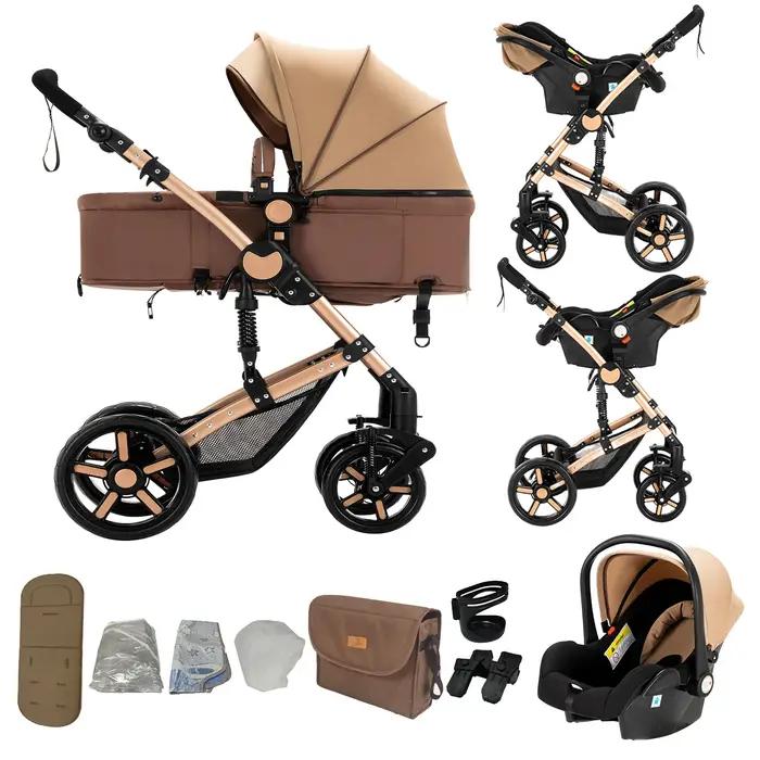 Poussette bébé 3-en-1 innovante design tendance siège auto confortable nacelle spacieuse fonctionnalités fiables légères pour promenades sorties vacances occasions spéciales