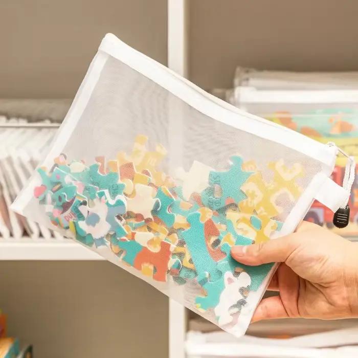 Lot de 3 sacs de rangement pour puzzles