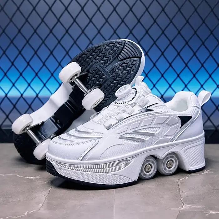 Grands patins à roulettes à quatre roues pour enfants