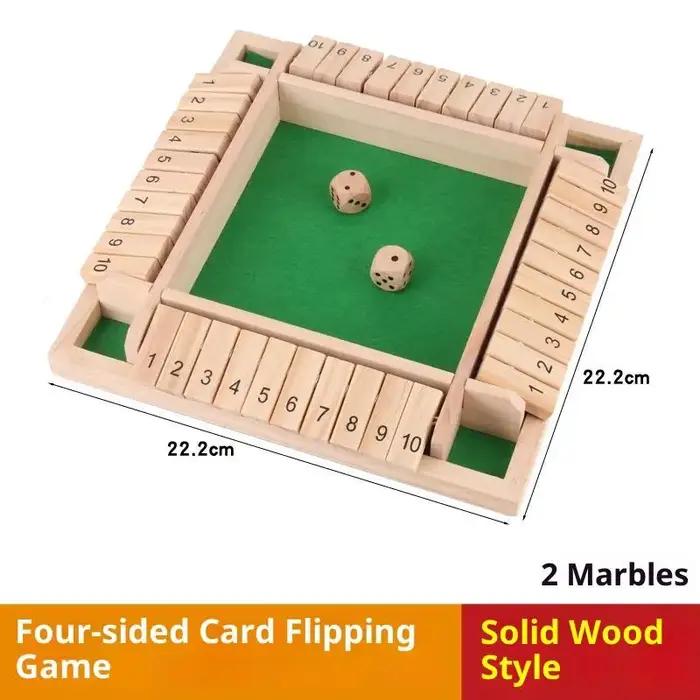 Jeu de société en bois avec dés arithmétiques pour 4 joueurs