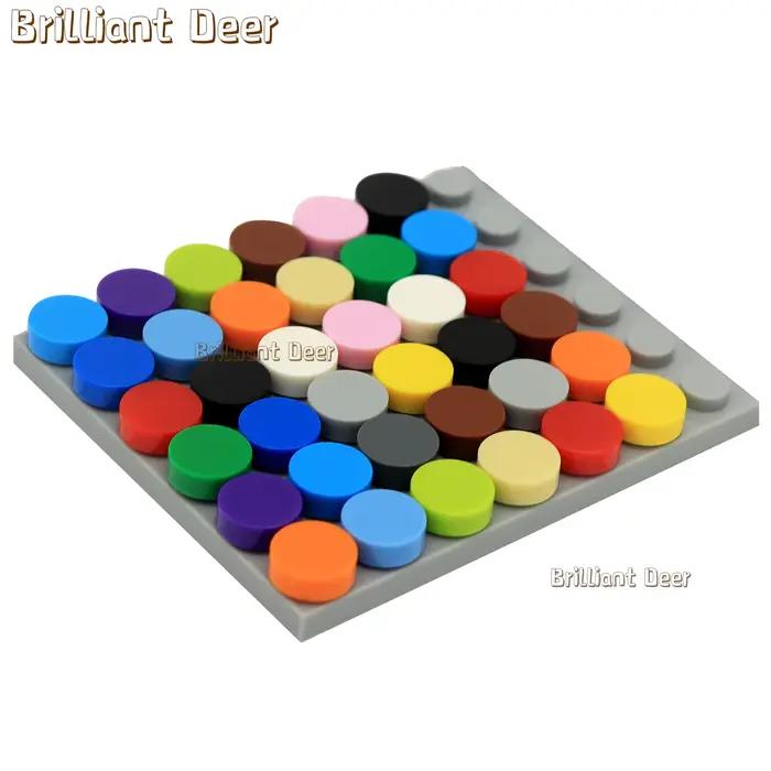 800 pièces carrelage plat 1x1 points briques rondes 35381 98138 MOC bricolage blocs de construction pièces pour mosaïque Portrait Art Design enfants jouets