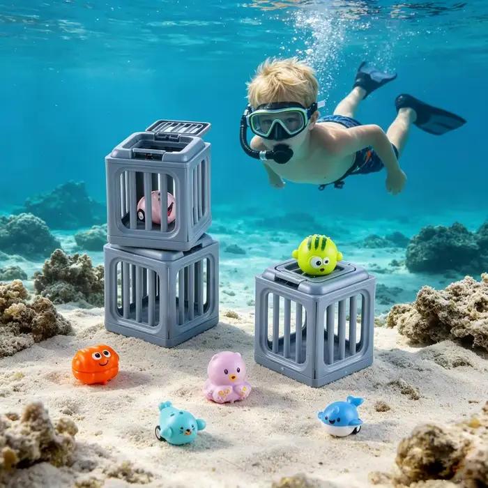 Jouets de plongée sous-marine, animaux flottants, ensemble de jouets de sauvetage, jeux aquatiques d'été pour garçons et filles, accessoires de piscine