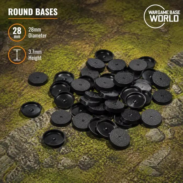Bases rondes de 28 mm pour miniatures de jeu et jeux de table