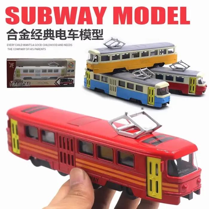 Tramway en alliage 1:90 avec éclairage musique portes ouvrantes jouet de métro bus modèle de voiture jouet occasions spéciales enfants imagination éducation