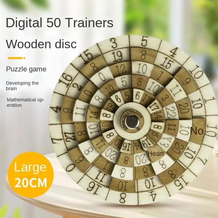 Puzzle Test IQ numérique en bois casse-tête boucle Huarong route numéro Puzzle esprit logique plateau tournant boîte secrète cadeau anniversaire Noël occasions spéciales