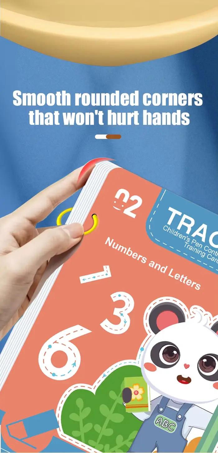 Ensemble de cahiers d'exercices réutilisables pour enfants de 34 pages avec stylo effaçable - Appren