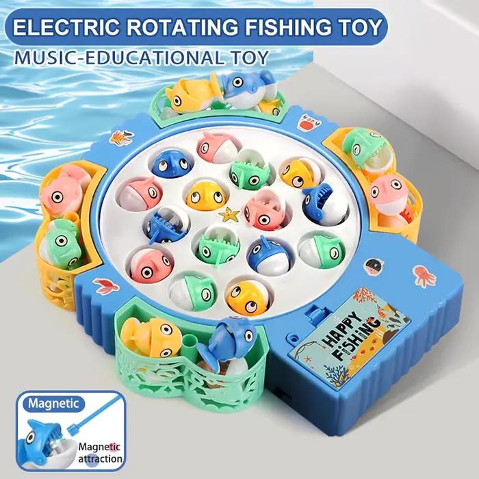 Jouet de pêche musical rotatif pour enfants, jeu aimanté interactif parent-enfant, cadeau d'anniversaire et de Noël, jeu de développement pour 3-6 ans et plus
