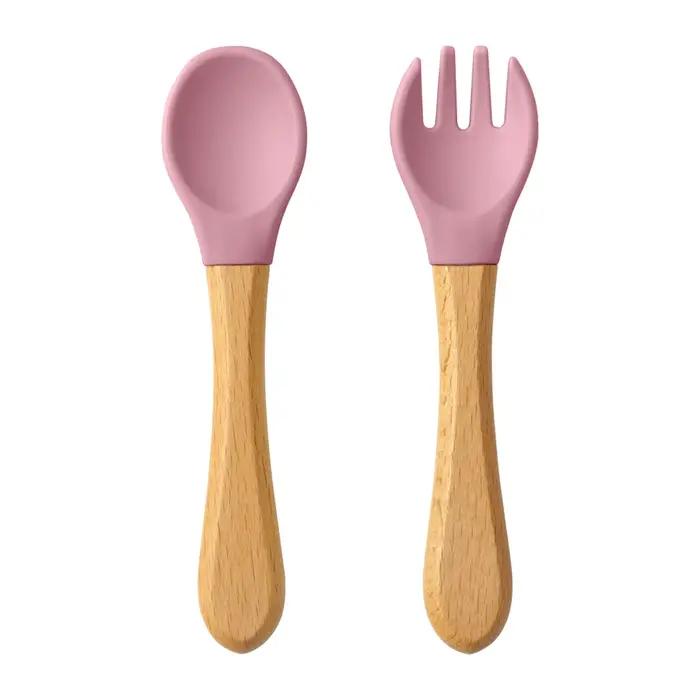 Ustensiles d'apprentissage pour bébés cuillères en silicone haute qualité pour autonomie alimentaire maternité 0-6 ans occasions spéciales