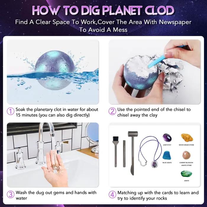 Archéologie pour enfants creuser trésor planète gemme minerai Exploration du système solaire minier Science éducation jouets éducatifs