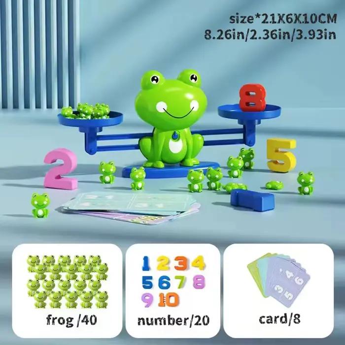 Jouets mathématiques d'éducation précoce échelle de grenouille amusante pour enfants apprentissage addition soustraction équilibre coordination motrice occasions spéciales