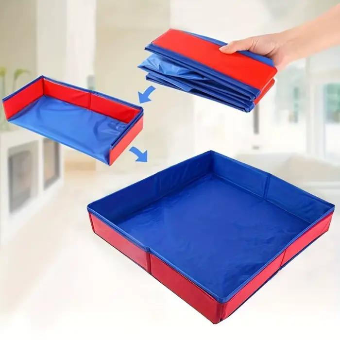 Plateau de sable Portable, bac sensoriel pliable, conteneur pour enfants en bas âge, plateau en tissu d'activité pour jouets de perles de sable
