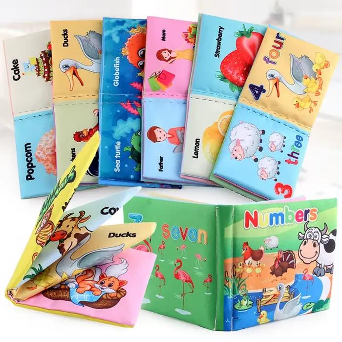 Livres en tissu pour bébés, jouets éducatifs d'éveil pour enfants de 12 à 72 mois, Fruits, chiffres