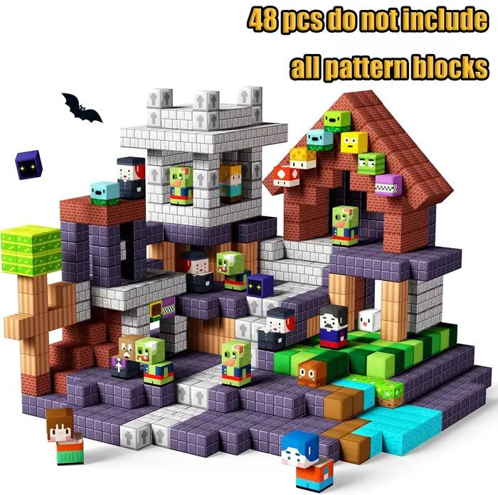 Blocs de Construction Magnétiques Mine World Jouets Sensoriels Educatifs STEM Cadeau Enfant Occasions Spéciales