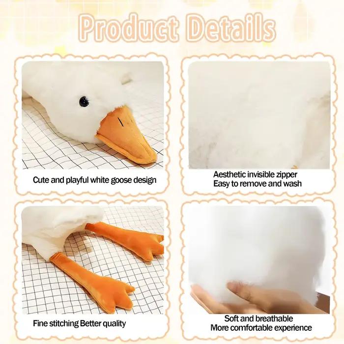 50-190 cm mignon grande oie blanche jouets en peluche Kawaii énorme canard sommeil oreiller coussin