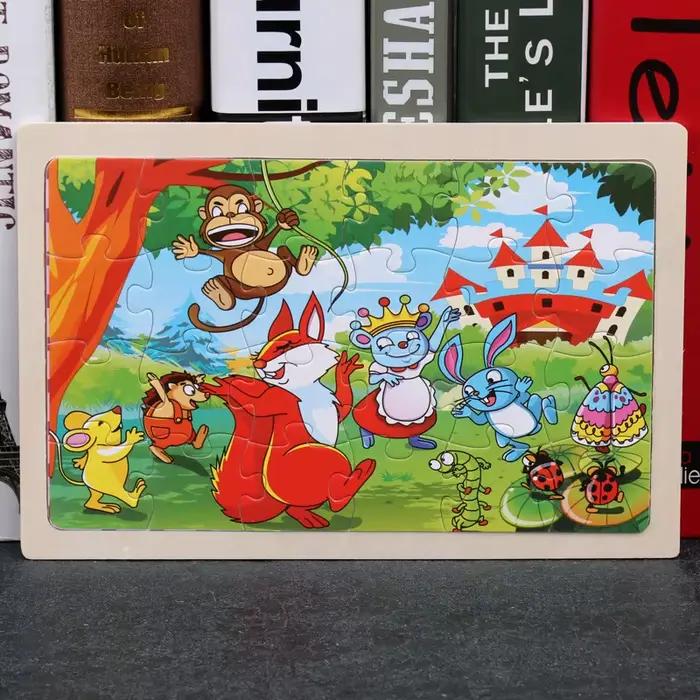 Puzzles en bois 24 pièces dessin animé pour enfants éducation animaux compagnie cadeau occasions spéciales