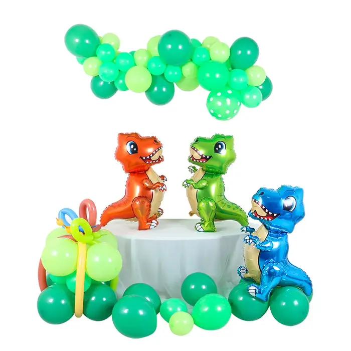 1 pièce Ballon en aluminium 3D en forme de dinosaure T-Rex de dessin animé, pour décoration de fête, anniversaire d'enfants, jouet à assembler mignon