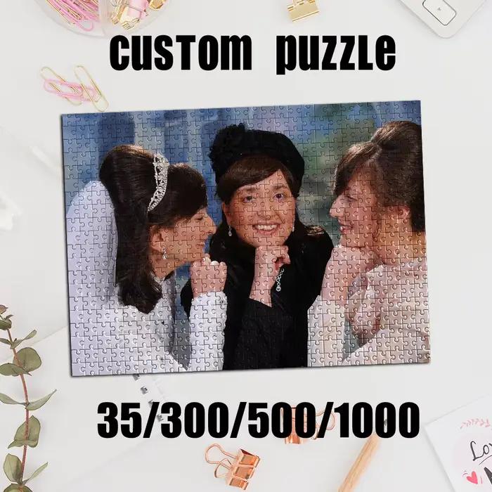 Puzzle photo personnalisé avec photo de paysage à assembler pour enfants et adultes, cadre en bois personnalisable, 35 à 1000 pièces, souvenir en famille, décoration murale, cadeau original