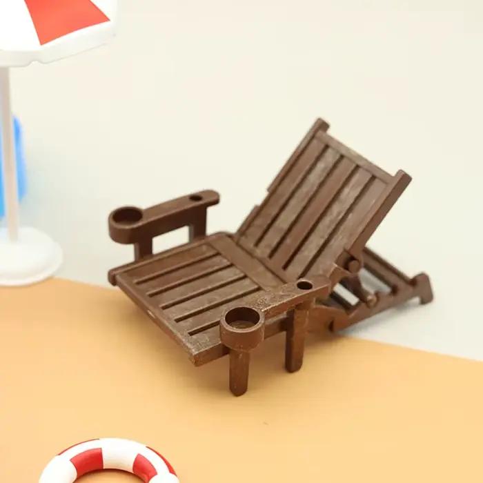 Jeu de simulation de maison de beurre pour enfants, mini piscine, chaise de plage circulaire, modèle