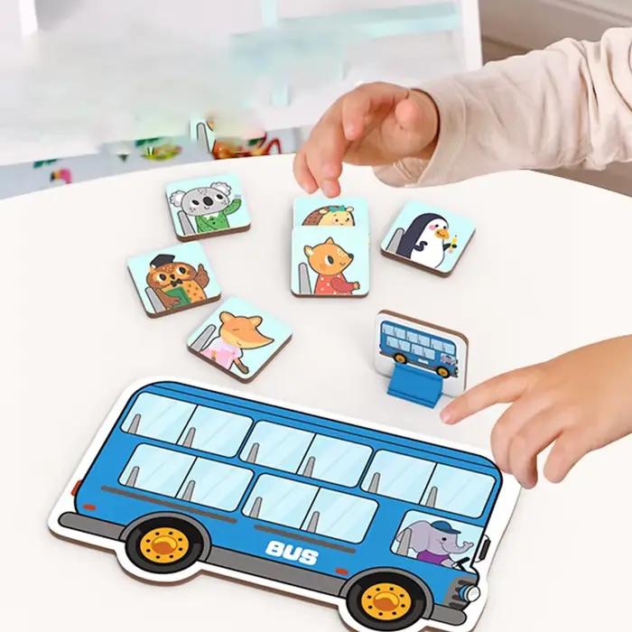 Jeu de société à plateforme de Bus Animal Montessori