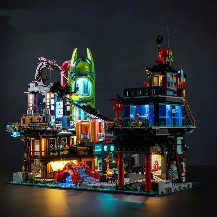 Jeu de lumières LED pour 71799 Ninjago City Markets compatible 90050 (lumière LED uniquement, non inclus les briques modèles)