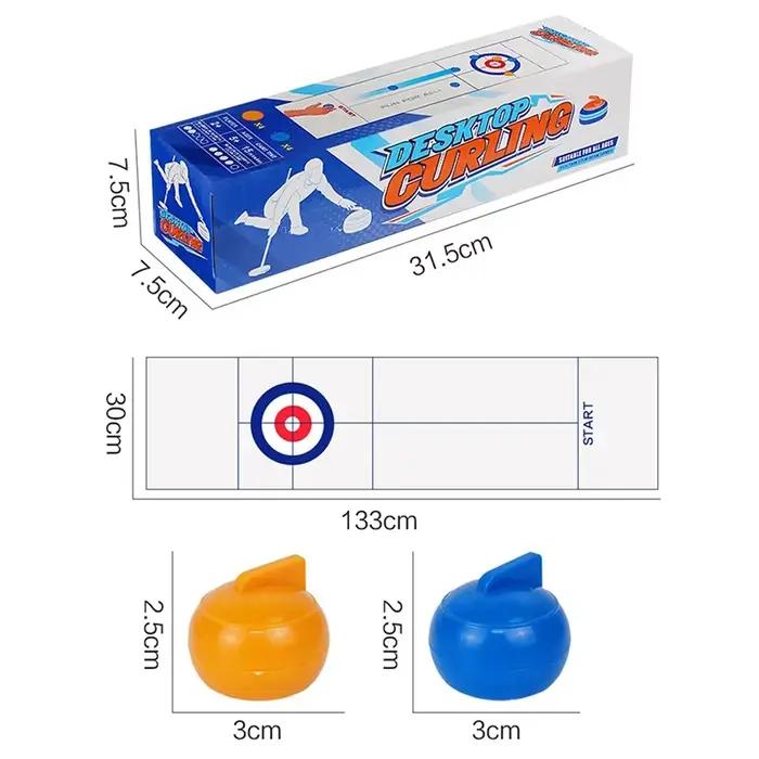 Jeux de société amusants en famille pour enfants et adultes : jeu de curling de table avec 8 rouleaux et rondelles de Shuffleboard!