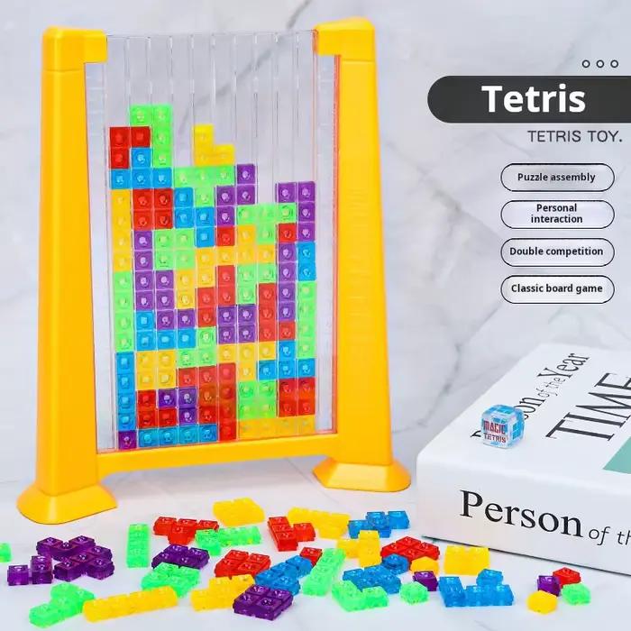 Jeu de Puzzle Tetris Blocs Carrés Mutés Boîte Aléatoire Jeu Société Jouets Éducatifs Petite Enfance Occasions Spéciales