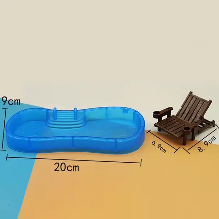 Jeu de simulation de maison de beurre pour enfants, mini piscine, chaise de plage circulaire, modèle