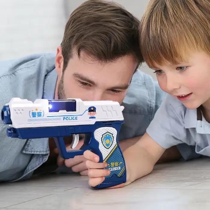 Pistolet jouet MYGVN avec sonneries et lumières pour enfants, accessoire de jeu de rôle de police, cadeau pour garçon occasion spéciale