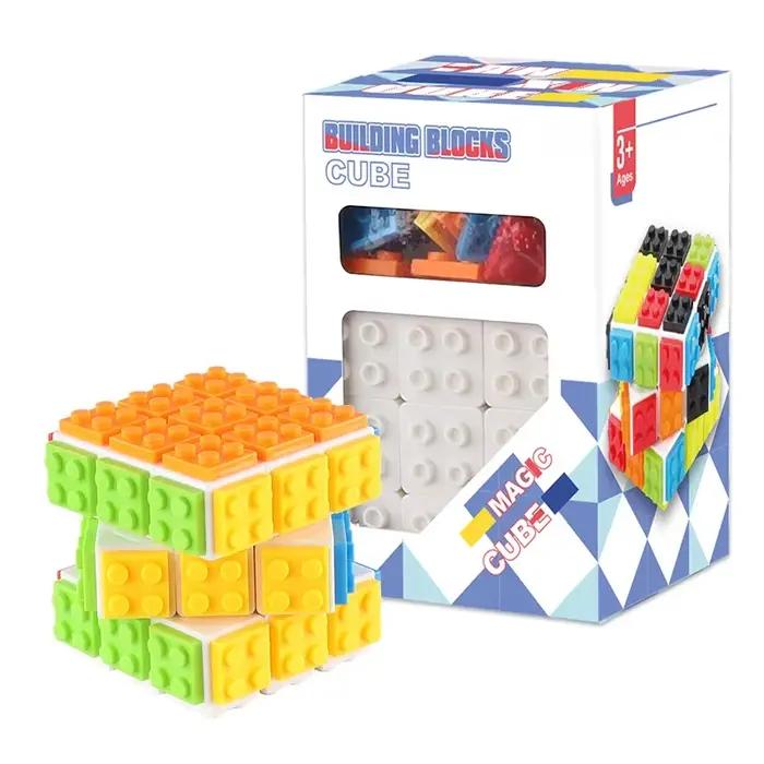 Blocs de construction 3D Puzzle magique Cube 3x3x3 bricolage Fidget jouet brique Anti-Stress sensoriel tdah jeu éducatif pour enfants adultes