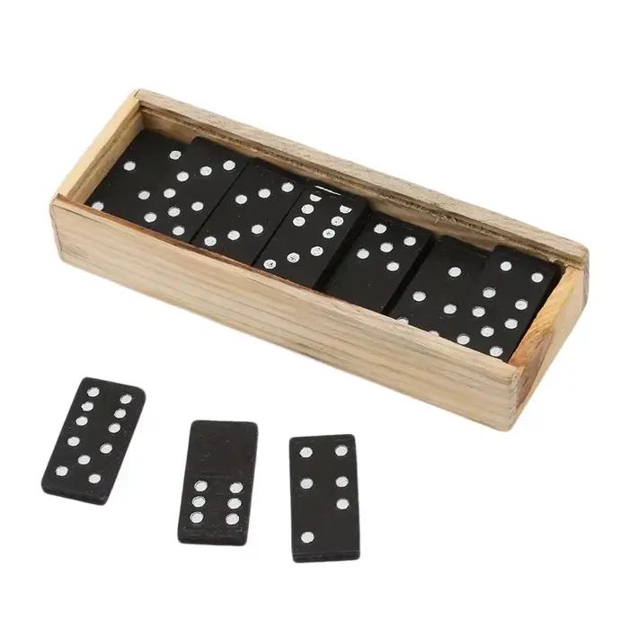 Jeu de dominos en bois 28 pièces cadeau de noël pour enfants et adultes jeu de société éducatif familial occasions spéciales