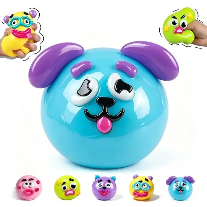 Nouveauté 2026 Smushers Squishy, Jouet Squishy Curiosities Dog Face Swap, Jouet à presser mignon, doux, malléable, à remontée lente, sensoriel et relaxant