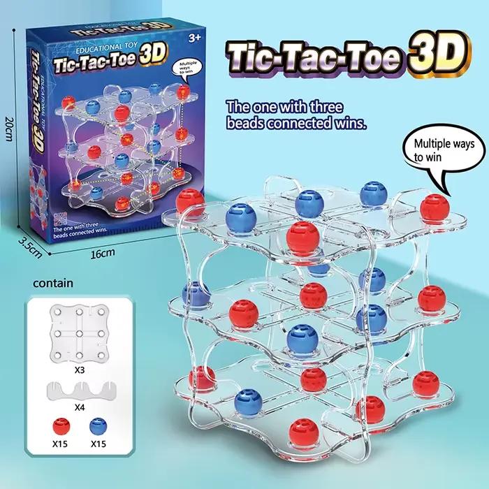 Jeu de société Tic Tac Toe 3D 3D transfrontalier pour enfants apprentissage réflexion bataille 2 joueurs jeu éducatif familial occasions spéciales
