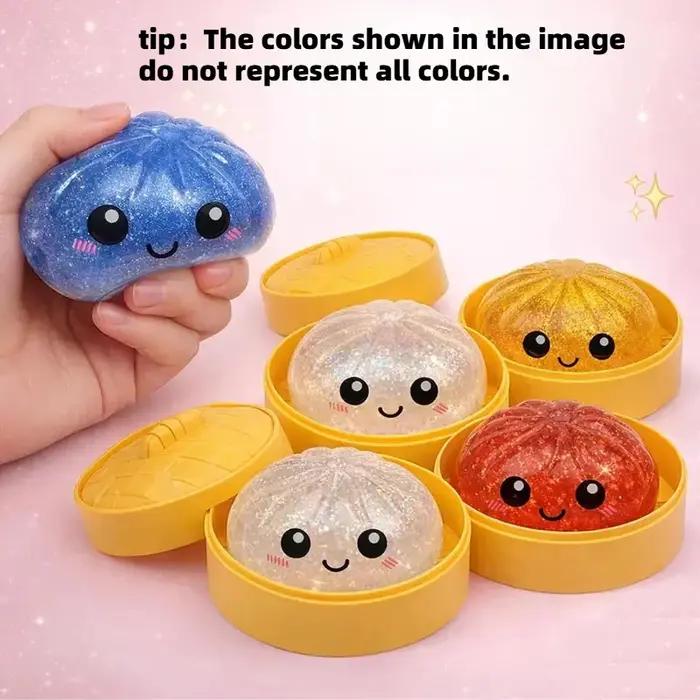 Jouet anti-stress en forme de bao bao vapeur avec perles et paillettes