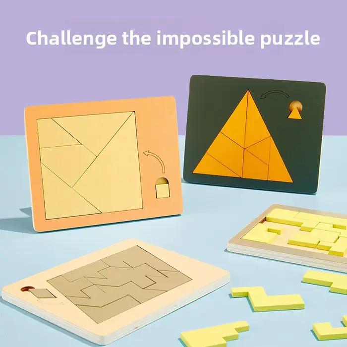 Puzzle Impossible en bois puzzle coulissant défi insolvable pièces supplémentaires mystère pour adultes adolescents cadeau anniversaire Noël